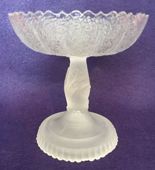 Eapg Antique Pattern Glass Tree Of Life W/hand Jelly Compote Hobbs,  Brockunier