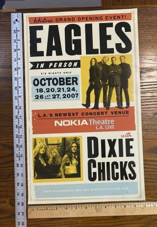EAGLES & DIXIE CHICKS poster 2007 Grand Opening concerts Nokia Theatre LA CALI 2