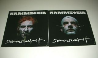 Rammstein Sehnsucht 2 Sided Promo 12x12 Poster Flats Set 1998 -