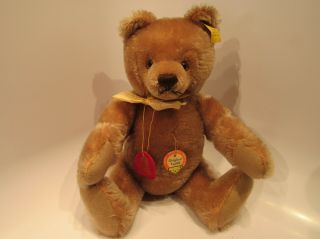 Steiff Mohair Teddy Bear With Growler,  Button,  Paper Tag,  F.  A.  O.  Schwarz Tag
