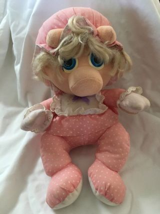 Muppet Babies Miss Piggy Plush Doll Jim Henson 1985 Hasbro Softies 11 " Stuffed