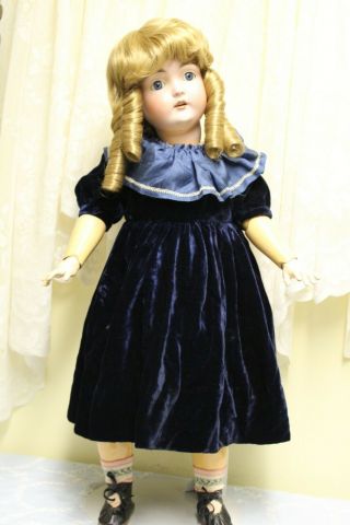 24 In Kestner 171 Antique Bisque Doll Vintage Dress