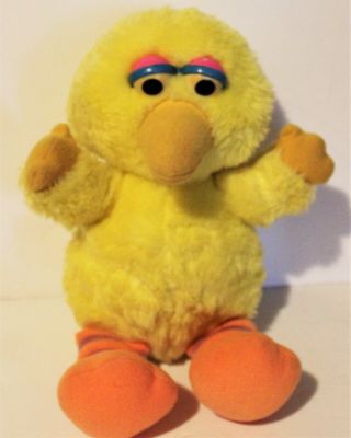 Vintage Hasbro Softies Sesame Street Baby Big Bird 11 " Plush Stuffed Animal Htf
