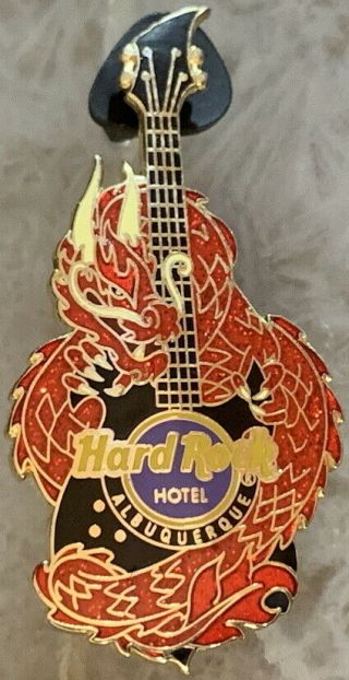 Hard Rock Hotel Albuquerque 2011 Red Dragon With Black Guitar Pin - Hrc 63758