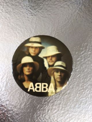 Vintage 1977 Abba Australian Tour Metal Advertising Badge Abba