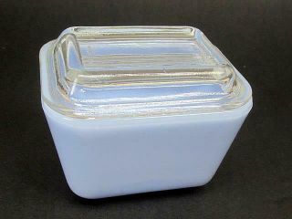 Rare Pyrex 501 Delphite Blue Small Refrigerator Dish W/lid