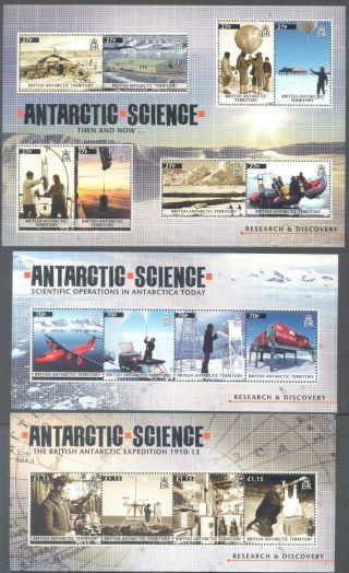 British Antarctic Territory 2011 Antarctic Science Miniature Sheets (3) Mnh