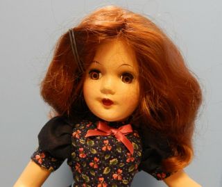 Radiant 14 " Hard - Plastic Mary Hoyer Doll,  Vintage Redhead/dark Auburn
