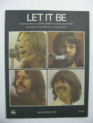 The Beatles " Let It Be " U.  S.  Sheet Music 3/70