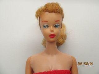 Vintage Barbie 5 Ponytail Blue Eye Liner 1961