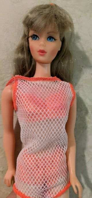 Vintage Mod Twist N Turn Barbie Doll Summer Sand Ash Blonde Tnt 1967 In Org Ss