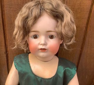 27” Antique Jdk Kestner Girl Doll 260 Germany Mohair Wig Old Silk Dress Hairline