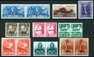 South West Africa 1941 Kgvi War Effort Complete Set Of Stamps To 1/ - 3 Lmm