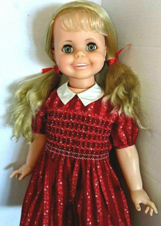Vintage 1968 Ideal Betty Big Girl Doll 30 " With Vintage Dress Side Part Blonde