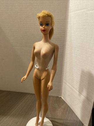 Vintage Barbie Blonde Ponytail 4 Body Chalky 1960’s Heavy Barbie Only Body
