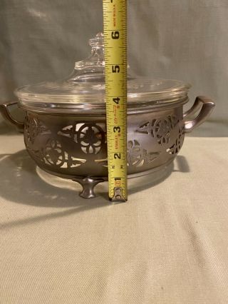 RARE Early PYREX Clear Glass Round Casserole Dish,  Lid 168 2