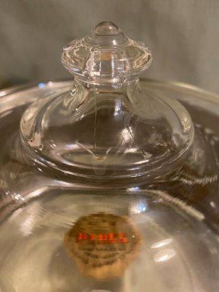 RARE Early PYREX Clear Glass Round Casserole Dish,  Lid 168 3