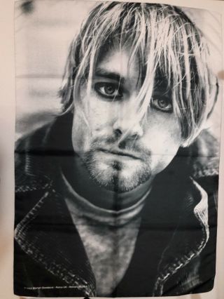 Vintage Kurt Cobain 2003 Textile Poster Flag Nirvana