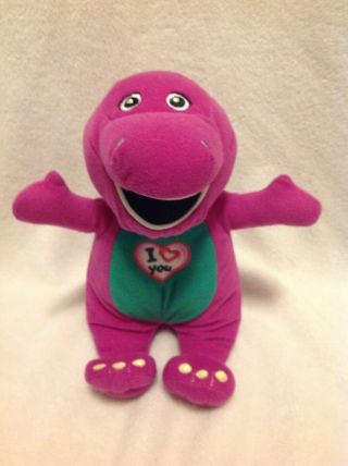 10” Singing Barney Purple Dinosaur Lyons Plush Stuffed Animal Doll I Love You