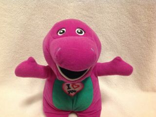 10” Singing Barney Purple Dinosaur Lyons Plush Stuffed Animal Doll I Love You 2