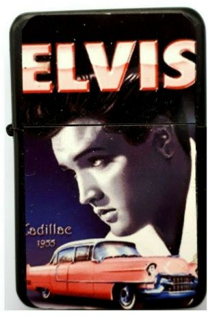 Elvis American Classic Car Black Petrol Lighter.  In Black Velvet Pouch.
