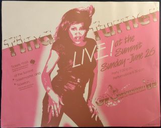 Tina Turner Live At The Summit (houston,  Tx) - Gay Pride Celebration ‘83 Poster