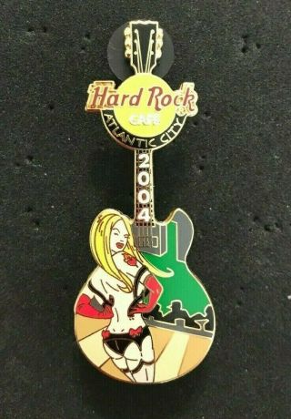 Hard Rock Cafe Atlantic City 2004 Sexy Dancer (stripper) Guitar Pin Hrc 23525