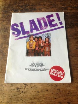 Slade Rare Vintage Music Book With Photos & Lyrics Glam Rock Skinhead From 1973