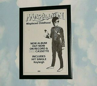 Marillion Framed A4 1985 `misplaced Childhood Album Band Promo Poster