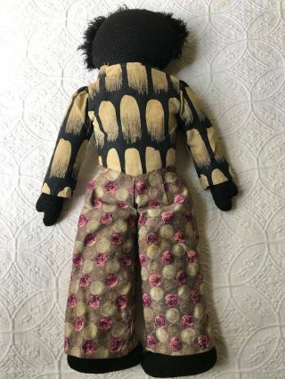Antique CLOTH Hand Made MALE RAG DOLL Black African - American 3