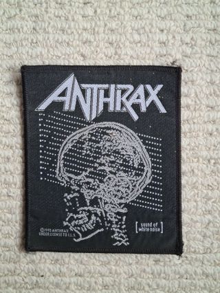 Anthrax Sound Of White Noise Patch 1993 Official Vintage Rare Megadeth Metallica