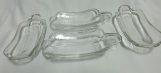 Vintage Indiana Clear Glass Banana Split Dishes Set Of 4