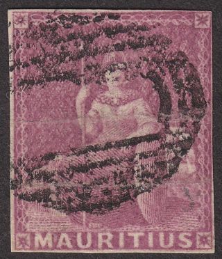 Mauritius 1859 Qv Britannia 9d Dull Magenta Imperf Sg29 Cat £225 Crease