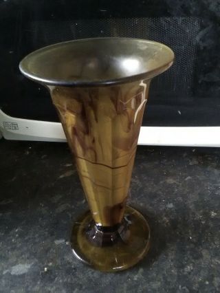 Davidson - Art Deco - Amber - Cloud Glass Vase - 2