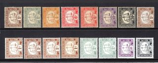 Hong Kong Early To Mid Period Postage Dues Lightly & Mounted X 16 Stamps