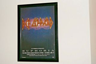 Def Leppard Framed A4 Rare 1999 ` Euphoria` Album Promo Poster