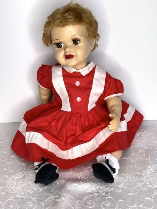Vintage Terri Lee Sister Connie Lynn Baby Doll Red Hair Holiday Dressed 17”
