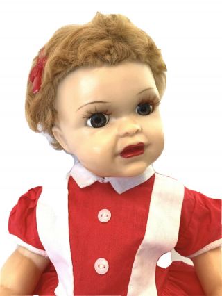 Vintage Terri Lee Sister Connie Lynn Baby Doll Red Hair Holiday Dressed 17” 2
