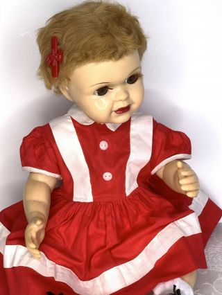 Vintage Terri Lee Sister Connie Lynn Baby Doll Red Hair Holiday Dressed 17” 3