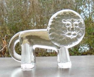 Vintage Kosta Boda Zoo Series Art Glass Lion