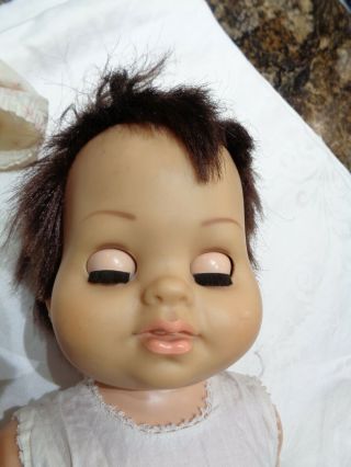 very rare CHATTY CATHY ' S BABY GIRL SISTER DOLL BROWN PINWHEEL EYES CANADA LOVELY 3