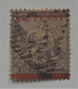 Cape Of Good Hope (south Africa) Stamp Rare One Penny Over Six Pence 1874