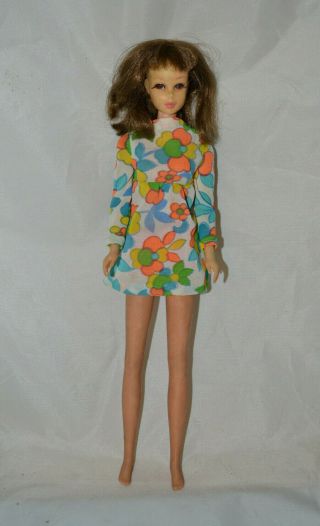 Vintage 1966 Francie Barbie Doll Brunette Mattel Stamped Made In Japan
