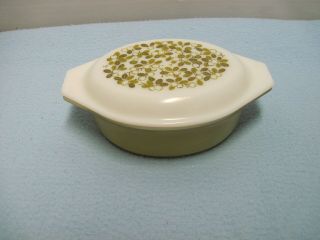 Vintage Pyrex Oval Casserole Baking Dish 43 1 1/2 Qt - Verde Green With Lid