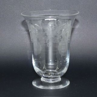 Stuart Crystal Grape And Trailing Vine Small Footed Vase