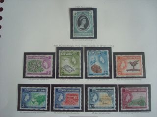 PITCAIRN ISLANDS POSTAGE STAMPS 1953 - 1963 ON 3 ALBUM PAGES – QEII Hinged 2