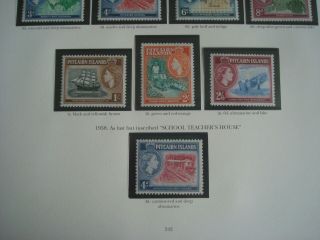 PITCAIRN ISLANDS POSTAGE STAMPS 1953 - 1963 ON 3 ALBUM PAGES – QEII Hinged 3