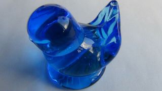 Vintage Small Glass Bluebird Collectible 1 3/4 " X 1 1/2 " Signed/dated By Leo Ward
