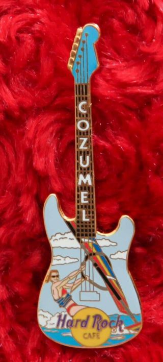 Hard Rock Cafe Pin Cozumel Wind Surfer Rainbow Guitar Mexico Hat Lapel Logo