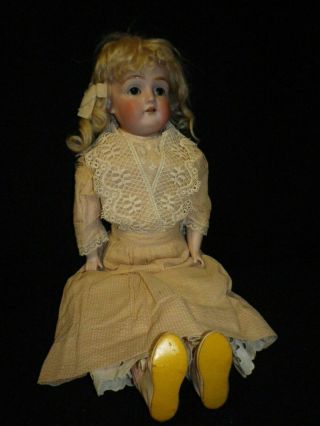 18 " Antique German Bisque J.  D.  Kestner Leather Body Doll